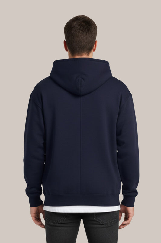 Men’s Classic Navy Blue Zipper Hoodie – Everyday Comfort Collection