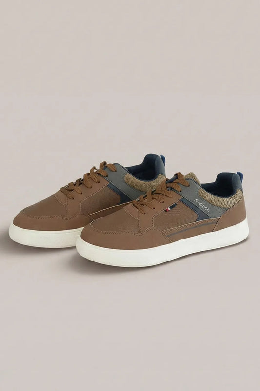 Brown Lace-Up Casual Sneakers – Everyday Comfort Shoes for Men