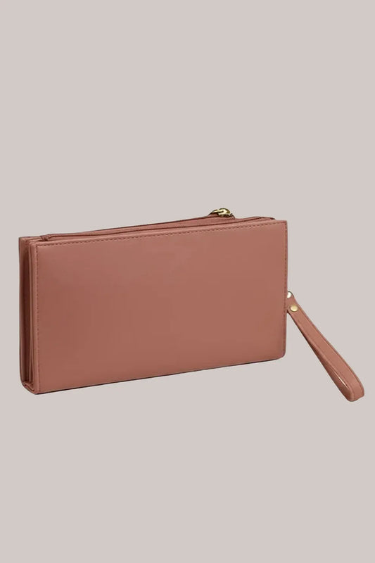 Elegant Multi-Compartment Zip Wallet for Women β Soft Faux Leather Wristlet