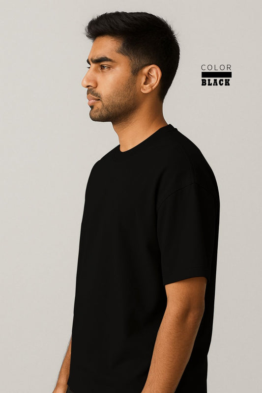 Drop-shoulder Tee - BLACK