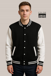 Baseball Jacket – Black & White, Timeless Style with Bold Contrast