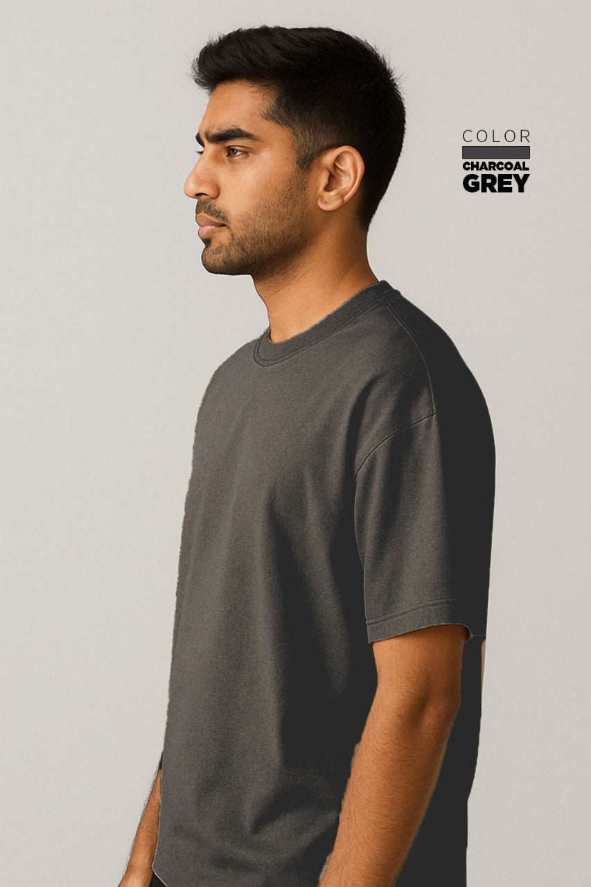 Drop-shoulder Tee - CHARCOAL