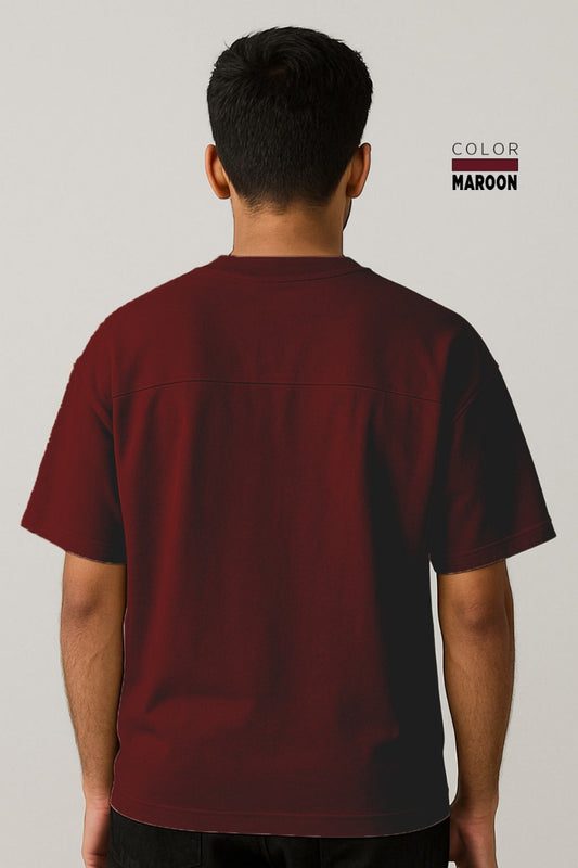 Drop-shoulder Tee - MAROON
