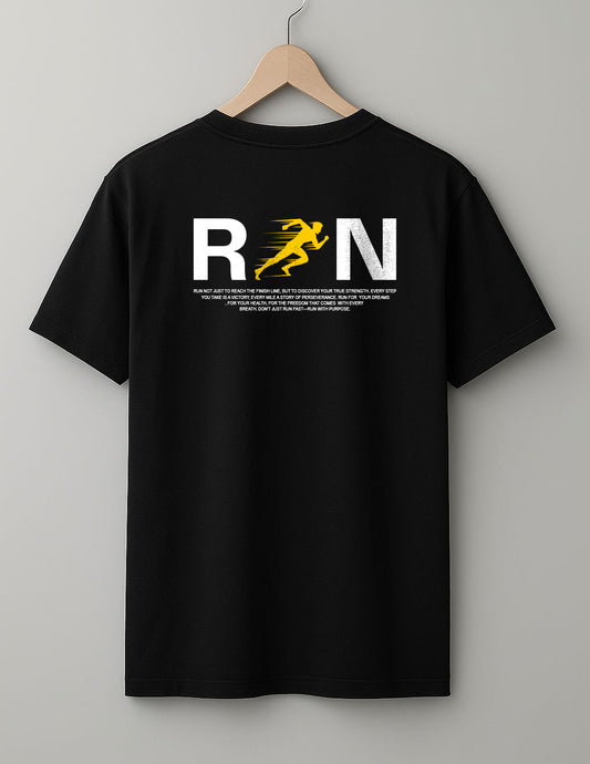 Run T-Shirt - White & Black
