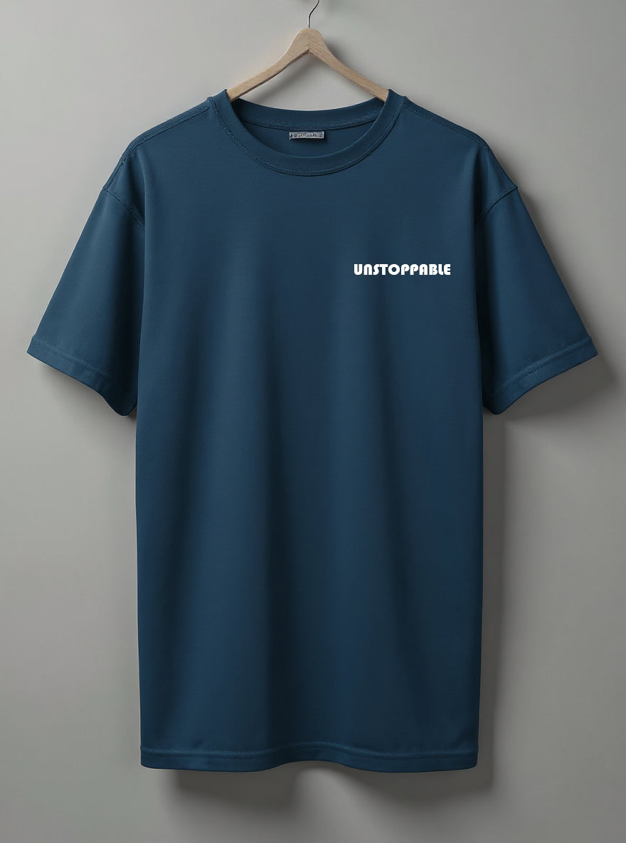 Unstoppable Drop Shoulder T-Shirt – Black, White & Blue