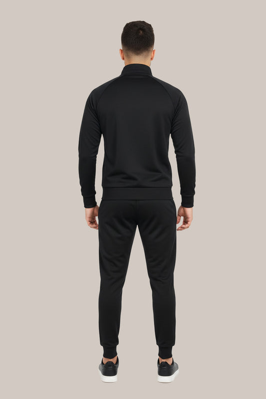 Men’s Black Sports Tracksuit – Full Zip Jacket & Slim Fit Joggers