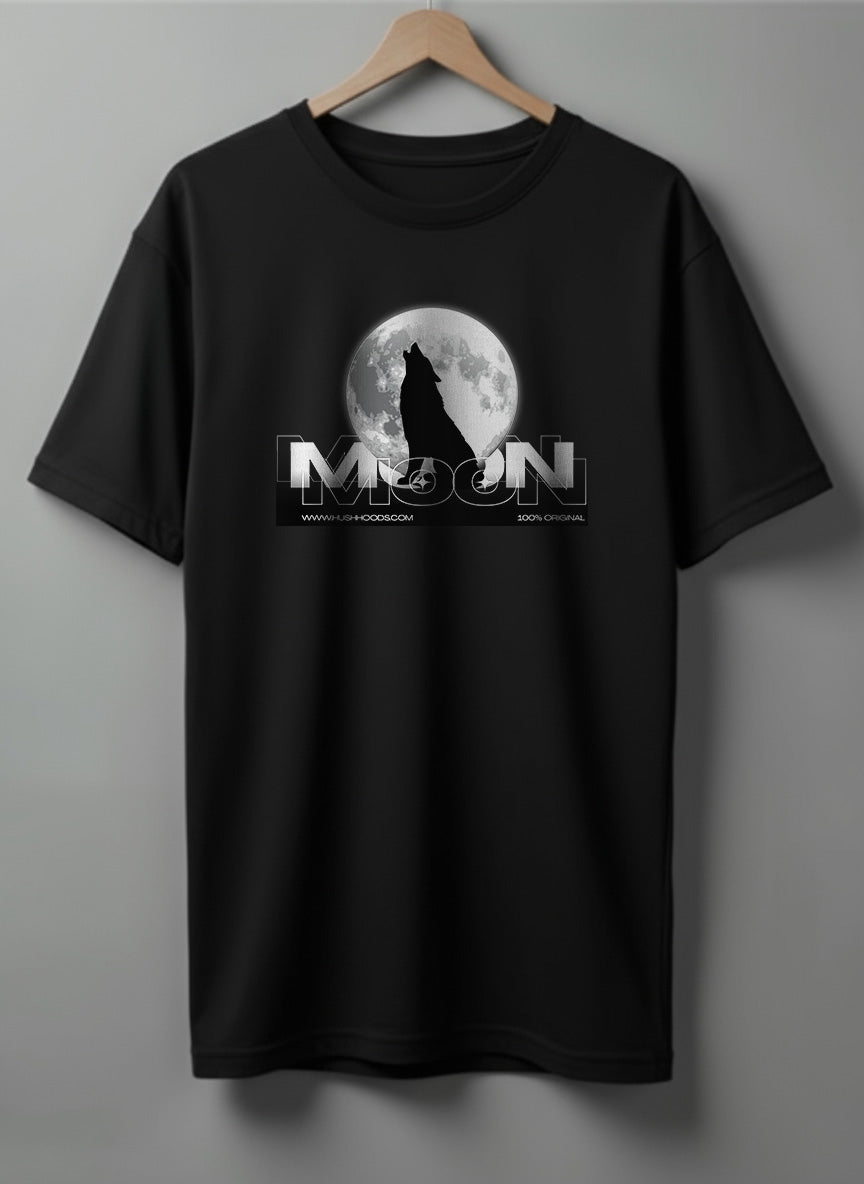 Moon Oversized T-Shirt – Black & Maroon