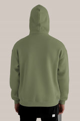 Olive Green Tech Fleece Hoodie with Built-In Mask