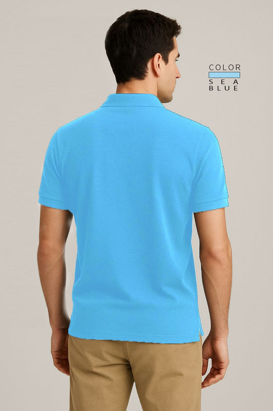 POLO TEE - SEA BLUE