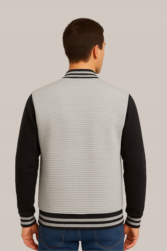 Baseball Jacket Line – Heather Grey & Black