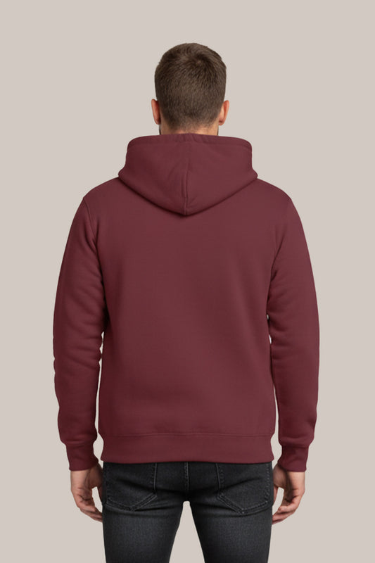 Men’s Classic Maroon Zipper Hoodie – Everyday Comfort Collection