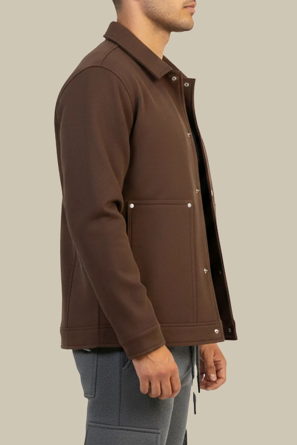 Stylish Button Down Jacket – Brown