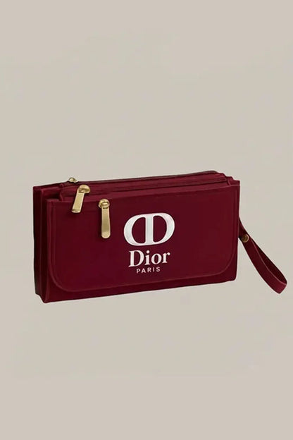 Stylish Zipper Luxury Wallet – Triple-Zip Maroon Clutch