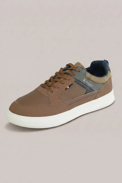 Brown Lace-Up Casual Sneakers – Everyday Comfort Shoes for Men