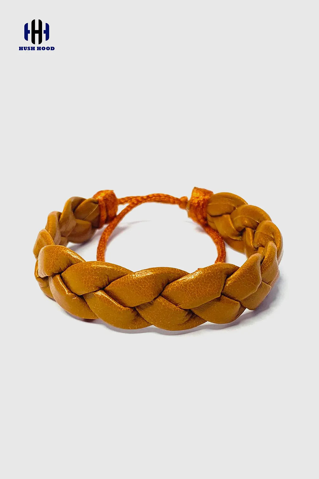 Braided Leather Bracelet Set – Adjustable Classic Style (Mustard)