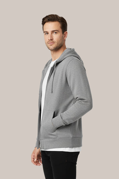 Men’s Classic Grey Zipper Hoodie – Everyday Comfort Collection