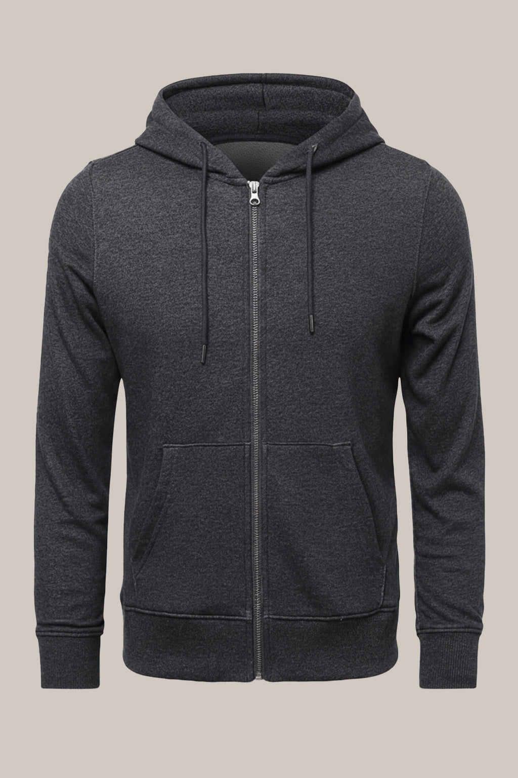 Men’s Classic Dark Grey Zipper Hoodie – Everyday Comfort Collection