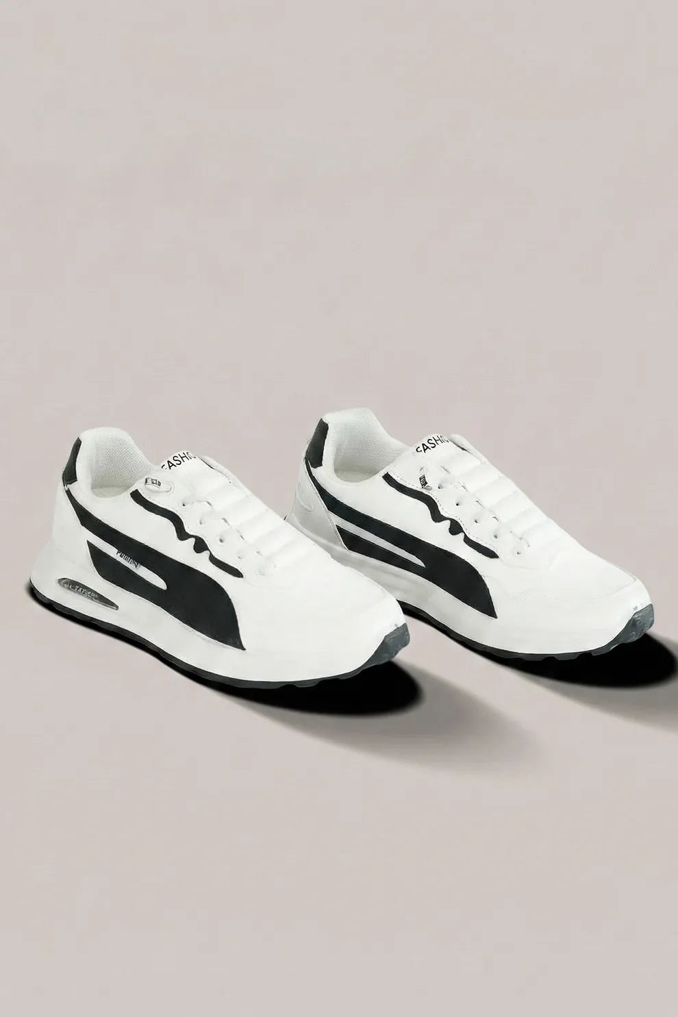 Black & White Lace-Up Sneakers – Everyday Comfort Casual Shoes (Men)