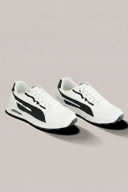 Black & White Lace-Up Sneakers – Everyday Comfort Casual Shoes (Men)
