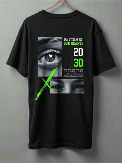 2030 Drop Shoulder T-Shirt - White & Black