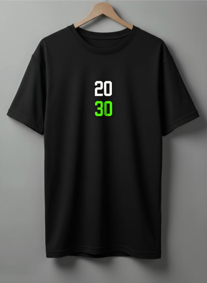 2030 Drop Shoulder T-Shirt - White & Black