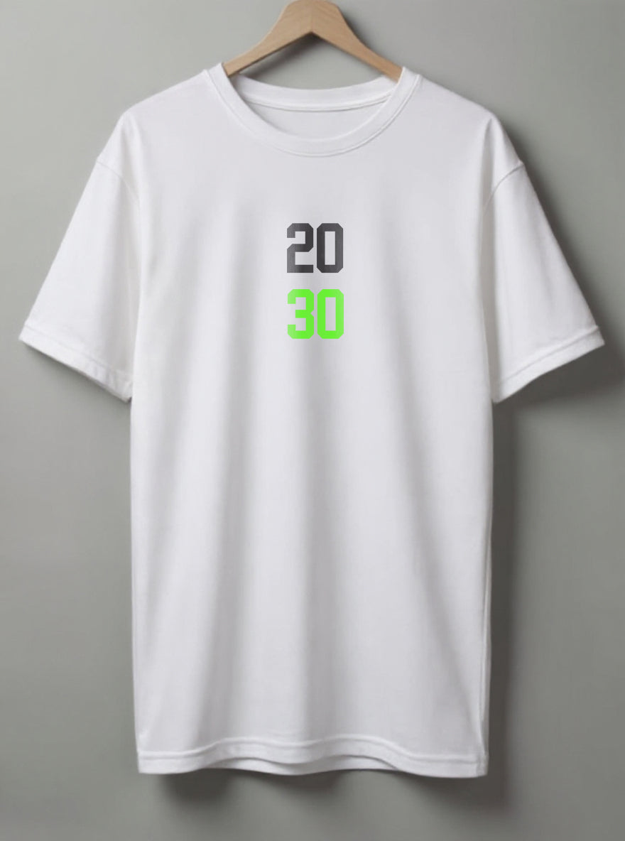 2030 Drop Shoulder T-Shirt - White & Black