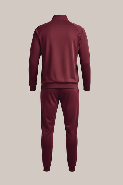 Men’s Maroon Sports Tracksuit – Full Zip Jacket & Slim Fit Joggers