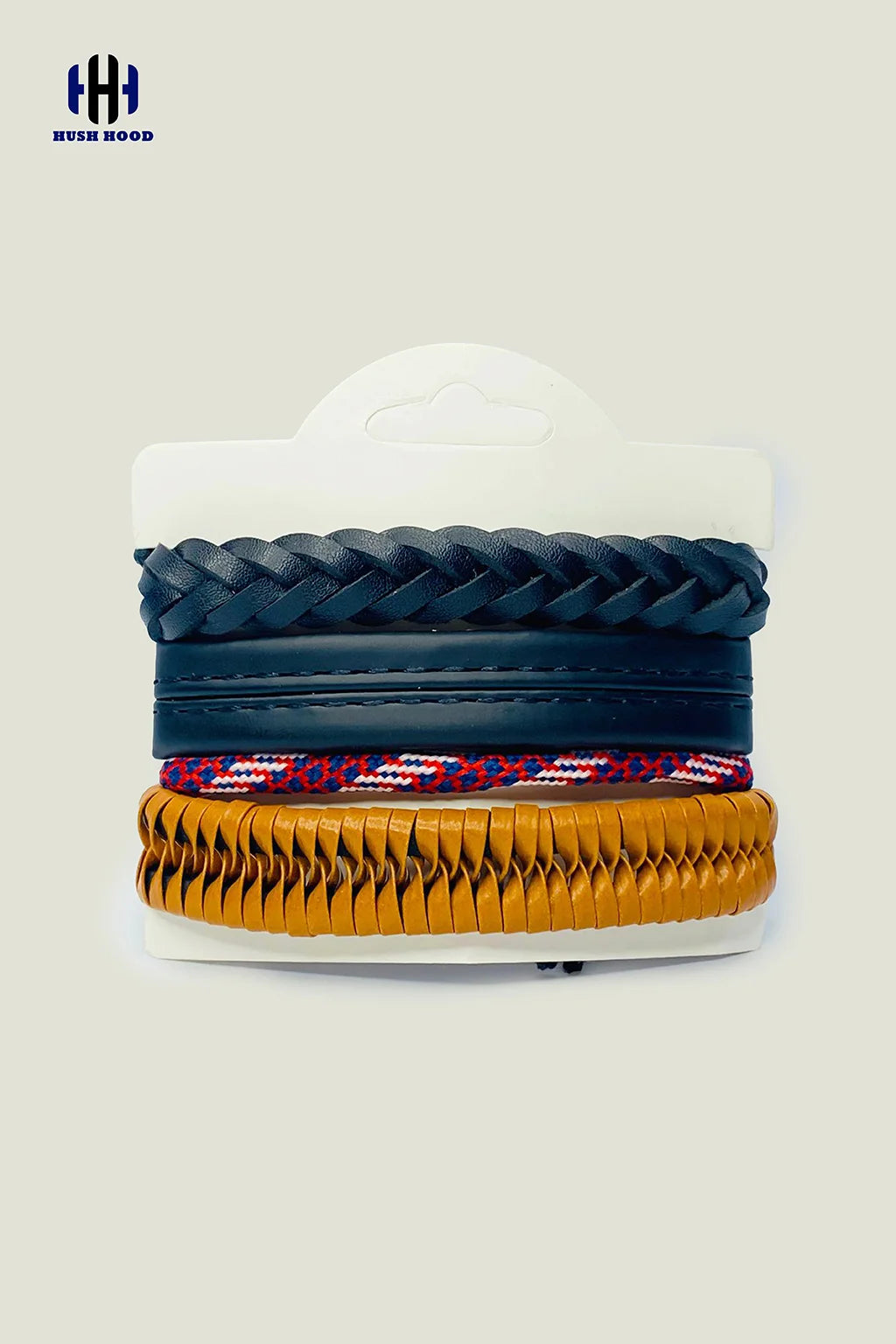 Men’s Multi-Layer Bracelet Stack – Leather & Rope Mix Design