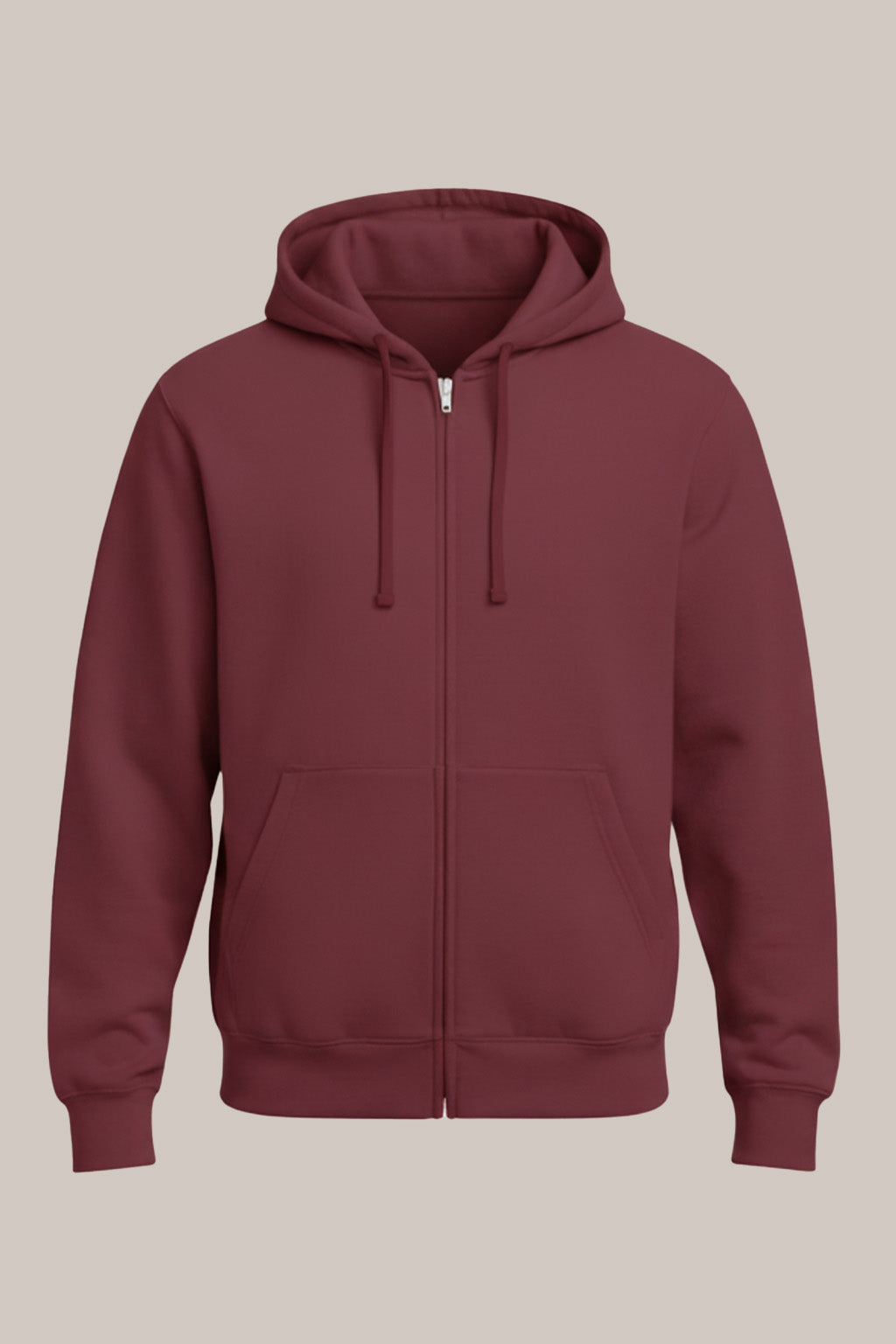 Men’s Classic Maroon Zipper Hoodie – Everyday Comfort Collection