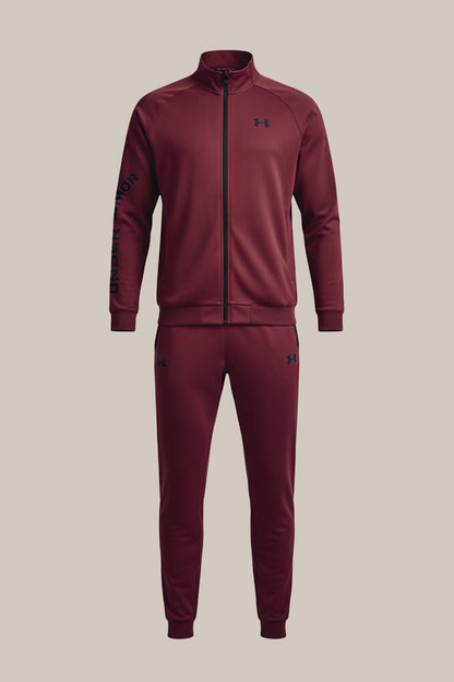 Men’s Maroon Sports Tracksuit – Full Zip Jacket & Slim Fit Joggers