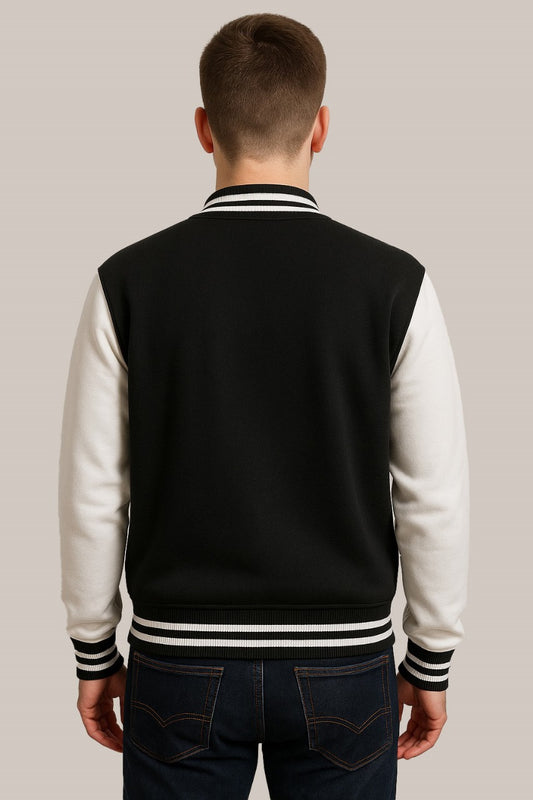 Baseball Jacket – Black & White, Timeless Style with Bold Contrast