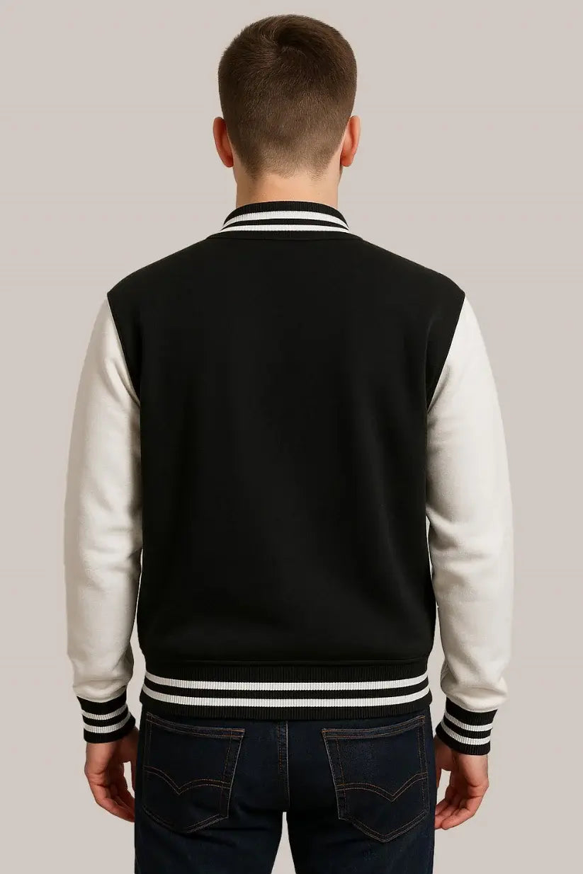 Baseball Jacket – Black & White, Timeless Style with Bold Contrast