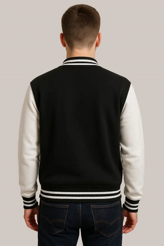 Baseball Jacket – Black & White, Timeless Style with Bold Contrast