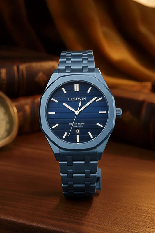 Men’s Blue Stainless Steel Analog Watch – Blue Dial Modern Style