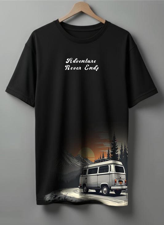 Printed Tee Drop shoulder Adventure Never Ends