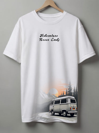 Printed Tee Drop shoulder Adventure Never Ends