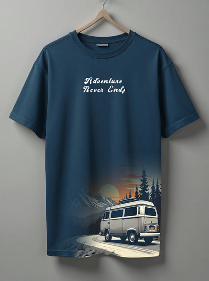 Printed Tee Drop shoulder Adventure Never Ends