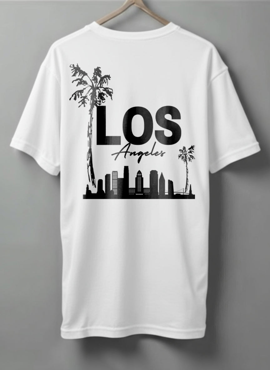 Los Angeles Drop Shoulder T-Shirt – White, Black & Olive Green