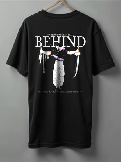 Behind Oversized T-Shirt – Black, Maroon & Steel Grey