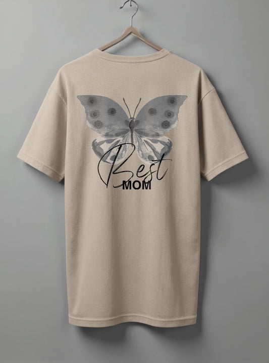 Best Mom Oversized T-Shirt – White, Black & Beige