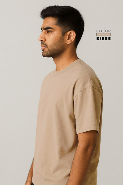 Drop-shoulder Tee - BIEGE COLOUR