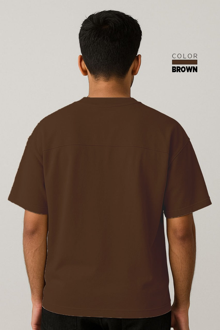 Drop-shoulder Tee - BROWN