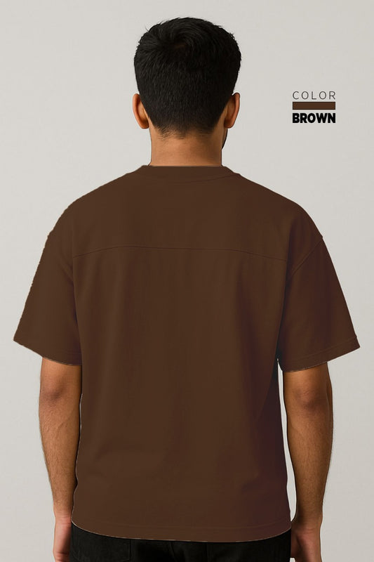 Drop-shoulder Tee - BROWN
