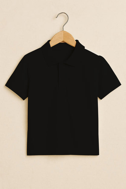 Kids Polo T-shirts - Black