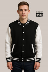 Baseball Jacket – Black & White, Timeless Style with Bold Contrast