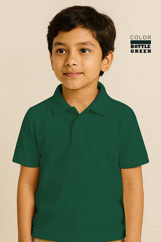 Kids Polo T-shirts - Bottle Green