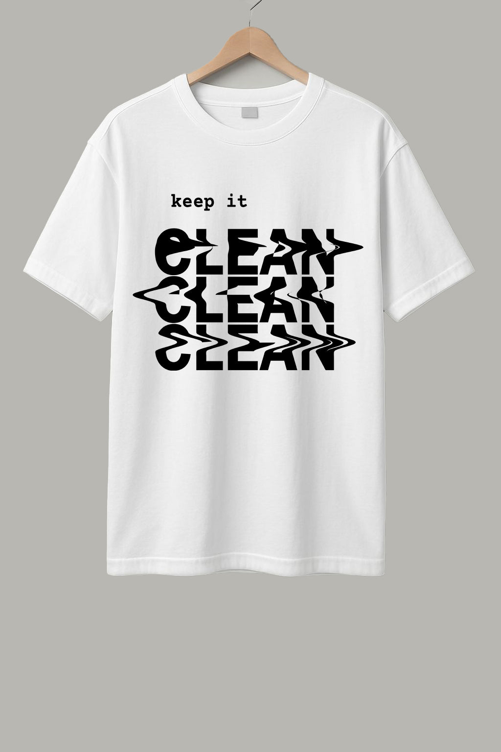 Clean T-Shirt - Black, Maroon & White