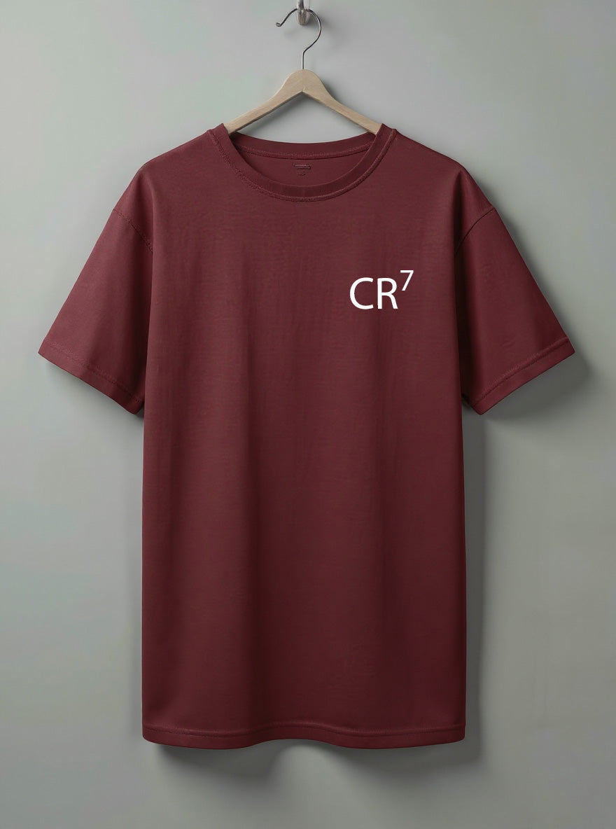CR7 Oversized T-Shirt – Black, Grey & Maroon