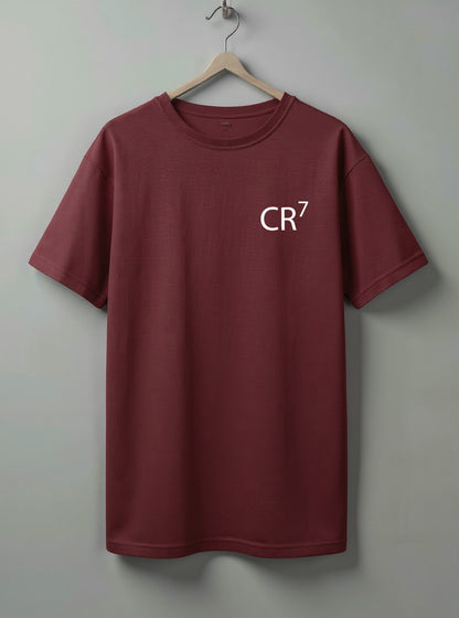 CR7 Oversized T-Shirt – Black, Grey & Maroon