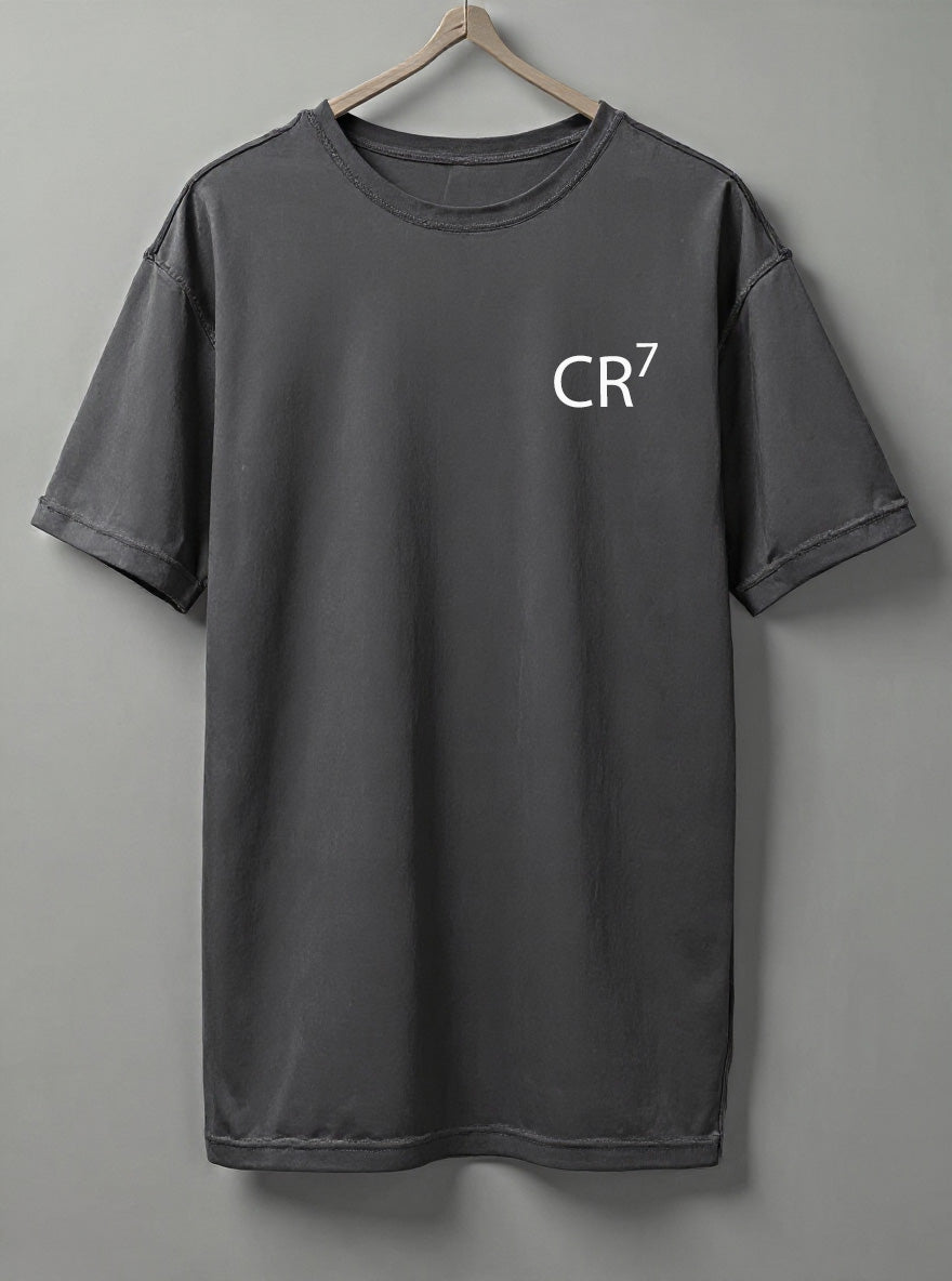 CR7 Oversized T-Shirt – Black, Grey & Maroon